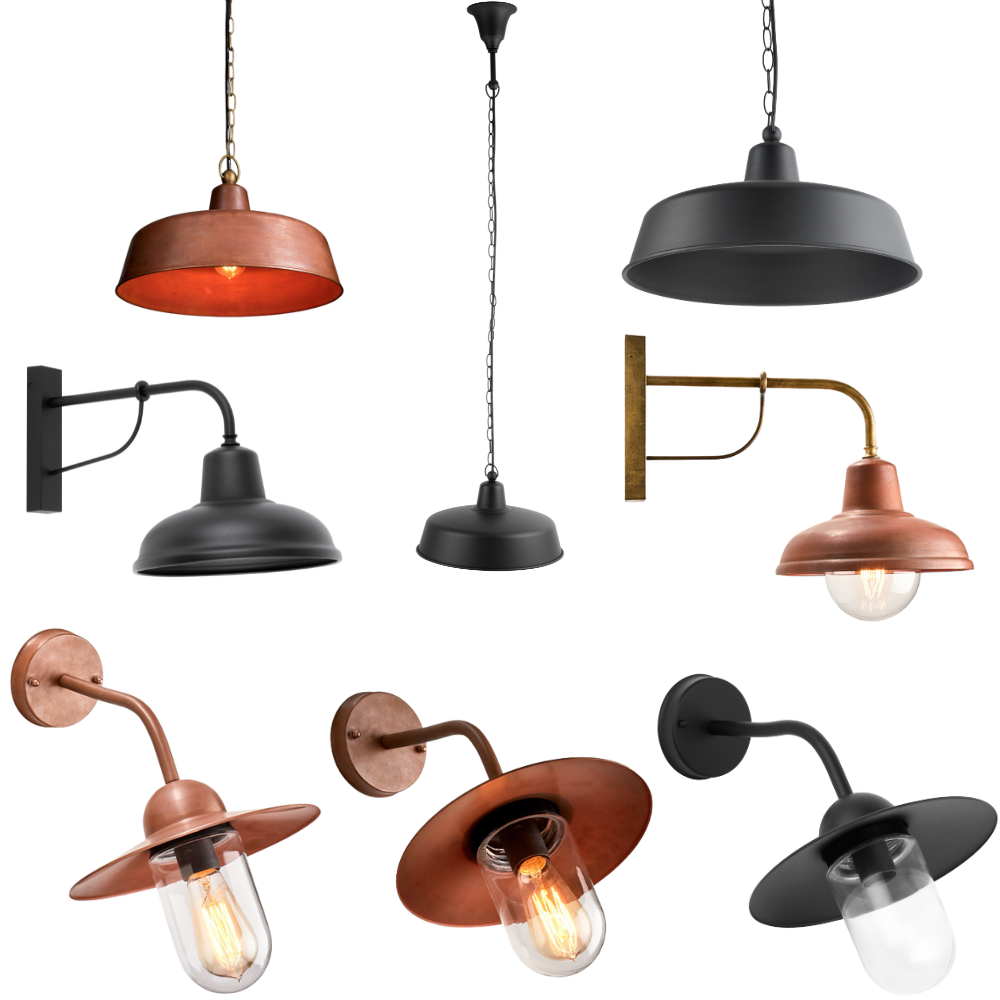 DEKSEL: Industrial Matte Black Exterior/Interior Wall Light With Clear Glass IP54