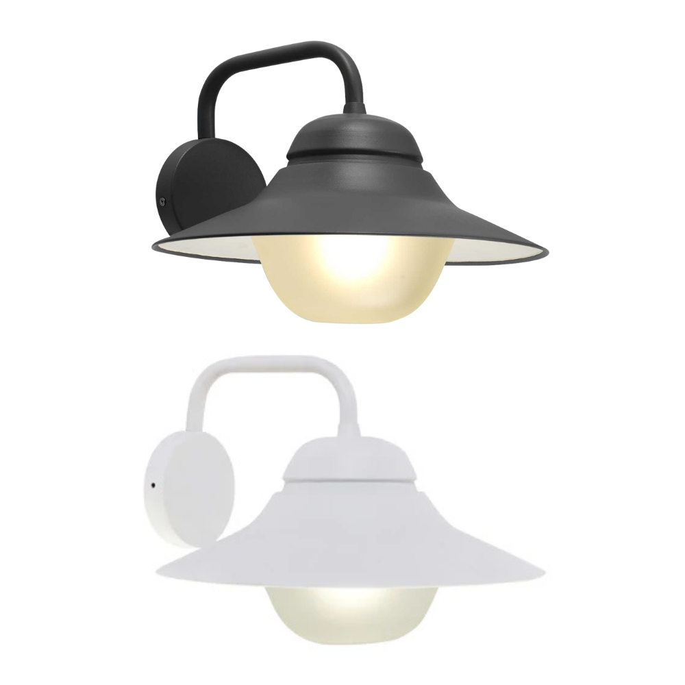 SPY: Exterior Matte Black and Matte White with Frosted Diffuser Wall Lights IP44