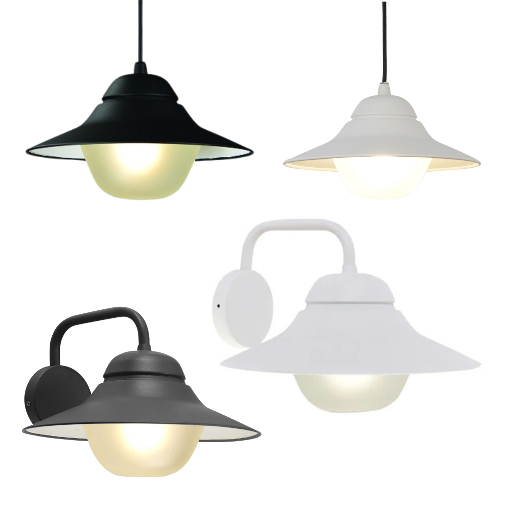 SPY: Exterior Matte Black and Matte White with Frosted Diffuser Wall Lights IP44