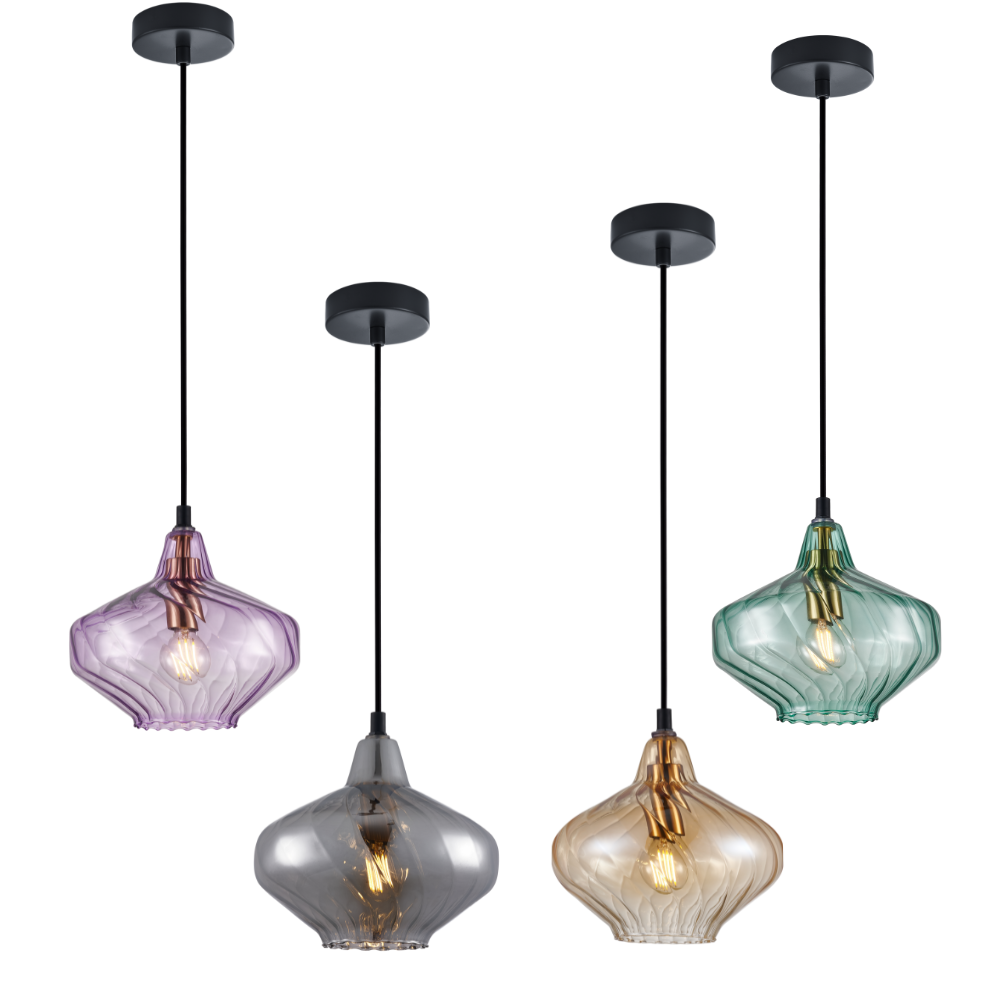CAMPANA: Interior Wine Glass Shape Ribbed Pendant Lights