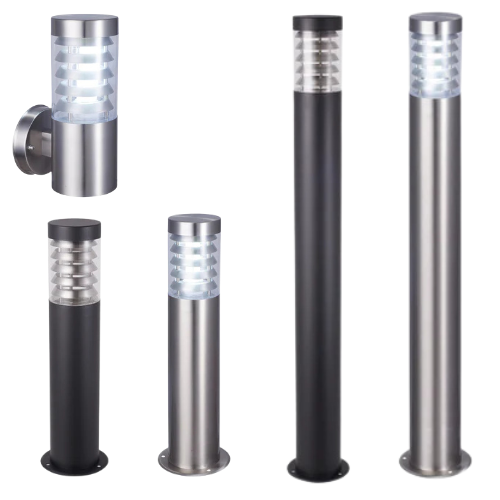 ELANORA: Exterior E27 Stainless Steel Surface Mounted Wall Light IP44