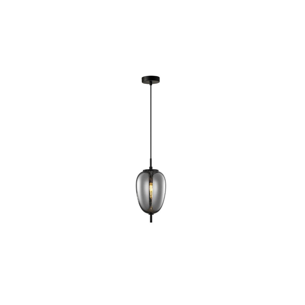 PINO: Interior Opal Matte / Smokey Black Mirror Finish Glass Pendant Lights