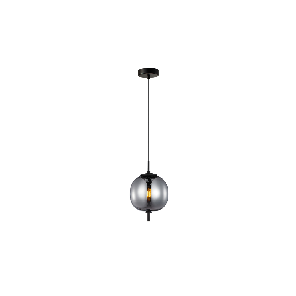 PINO: Interior Opal Matte / Smokey Black Mirror Finish Glass Pendant Lights