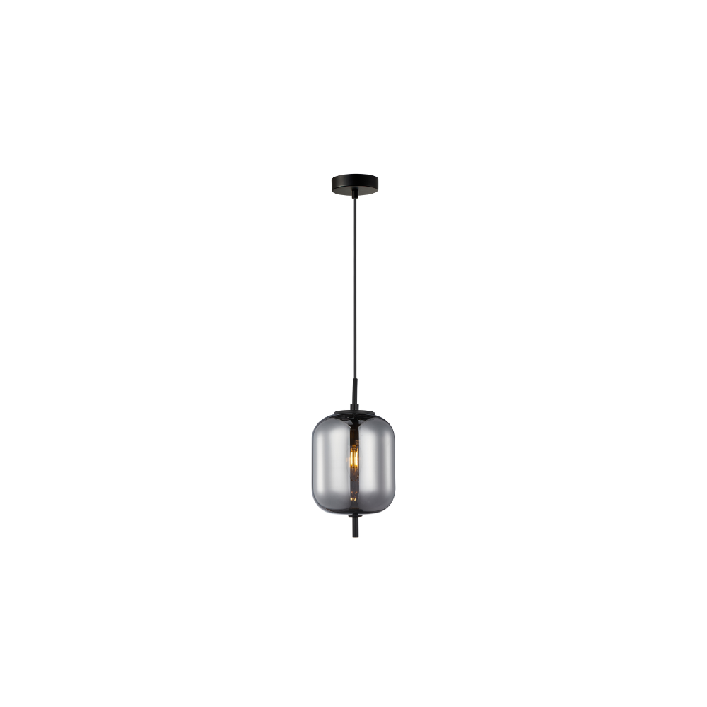 PINO: Interior Opal Matte / Smokey Black Mirror Finish Glass Pendant Lights