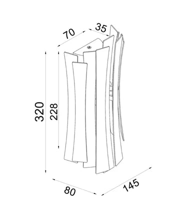 BAGOTA: City Series LED Tri-CCT Interior Curved Shape Dimmable Wall Light