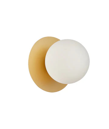 BALLE: Interior Round Opal Diffuser with Oblong Base Wall Lights