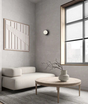 BALLE: Interior Round Opal Diffuser with Oblong Base Wall Lights