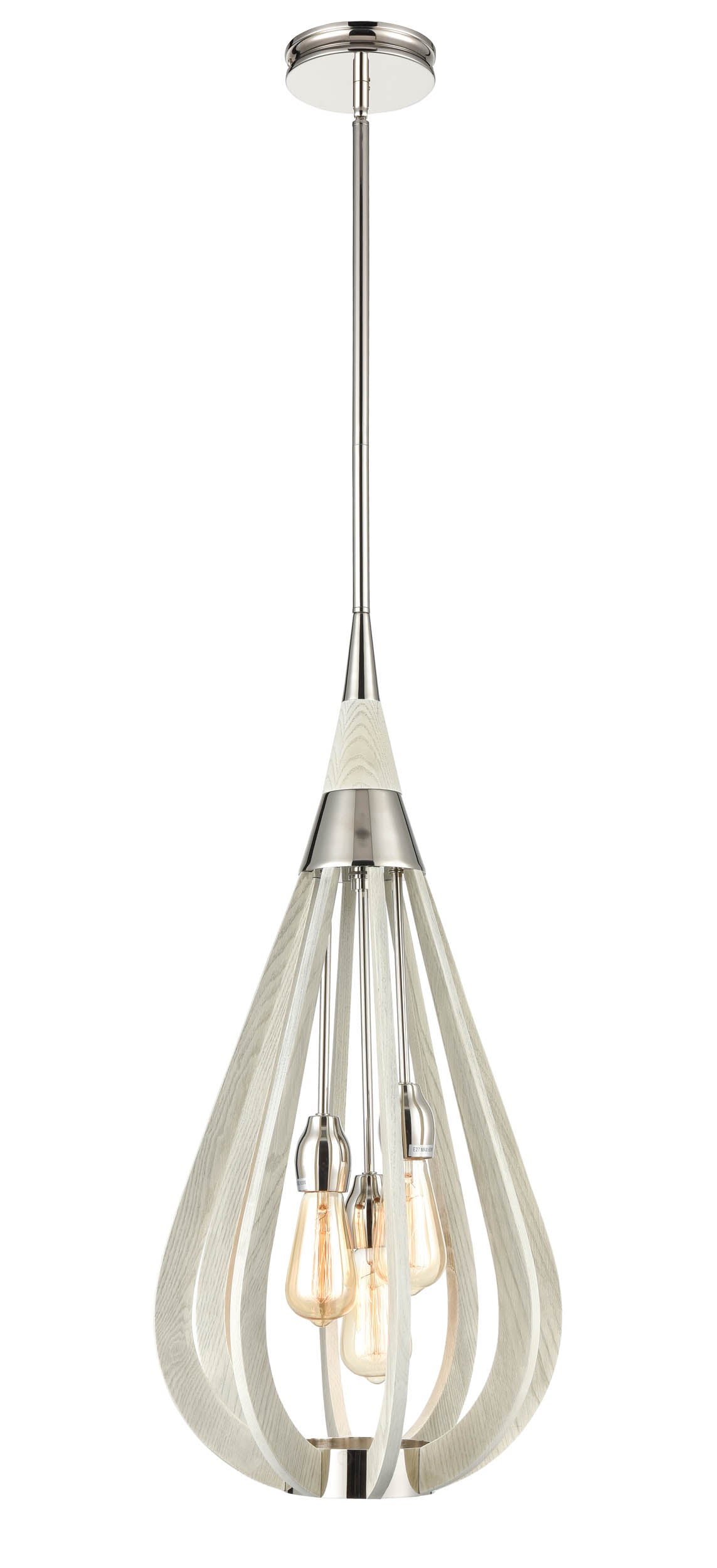 BONITO: Rustic Small Taupe / Winter Moss Wood Tear Drop Pendant Light