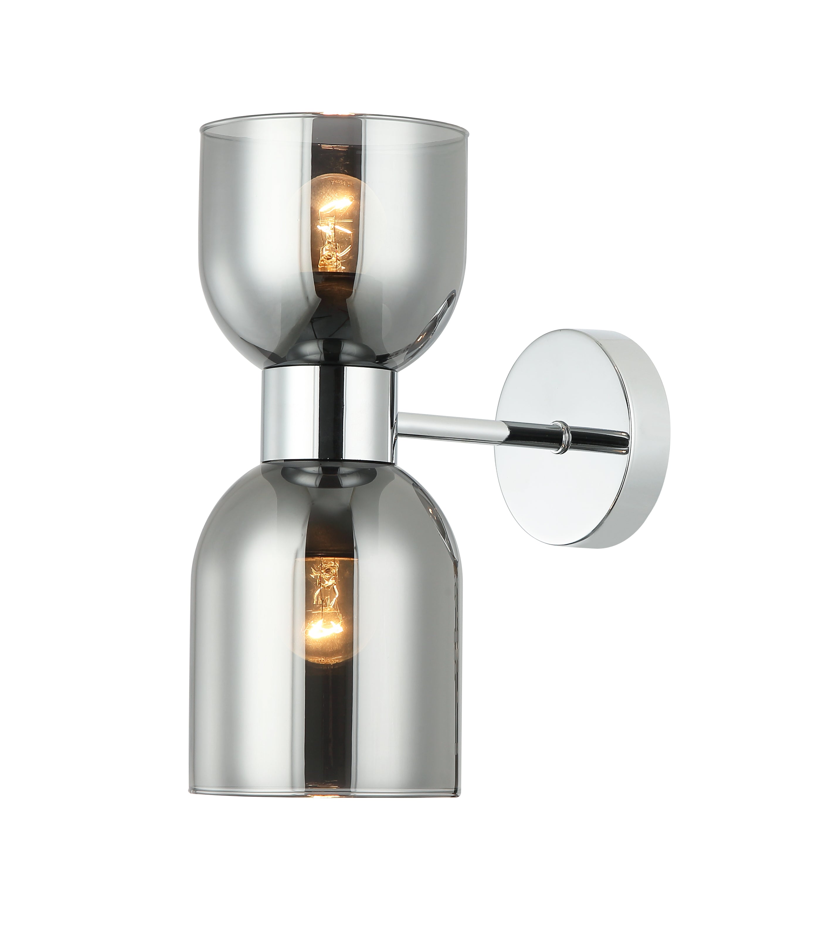 CLESSIDRA: Interior Mirror Finish Smokey Black / Opal Glass Ellipse Wall Lights