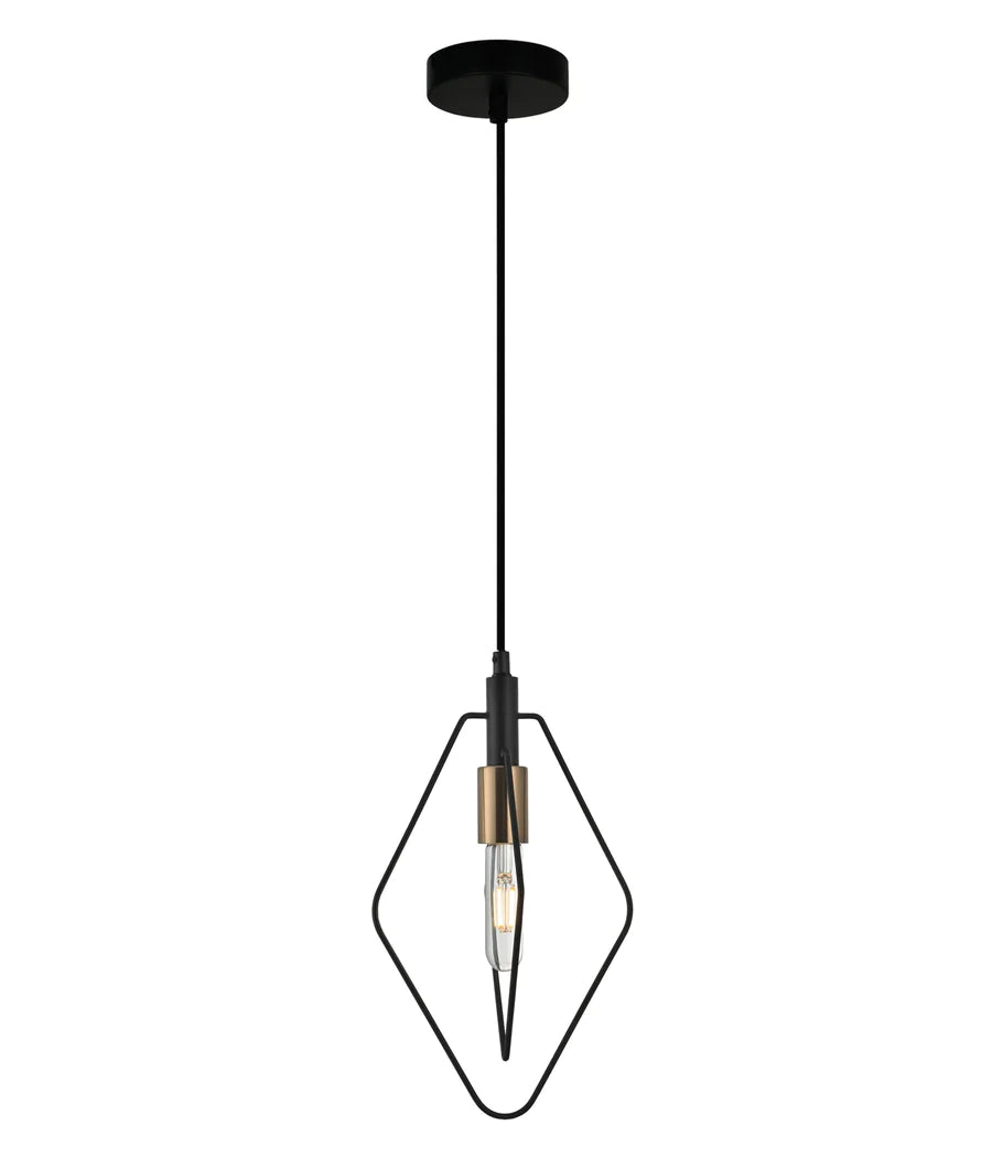CONTOUR: Interior Black Wire Pear Shape Pendant Light