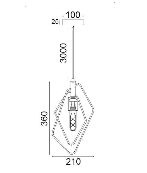 CONTOUR: Interior Black Wire Pear Shape Pendant Light