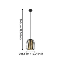 ENCINITOS Double Cage Black and Gold Pendants