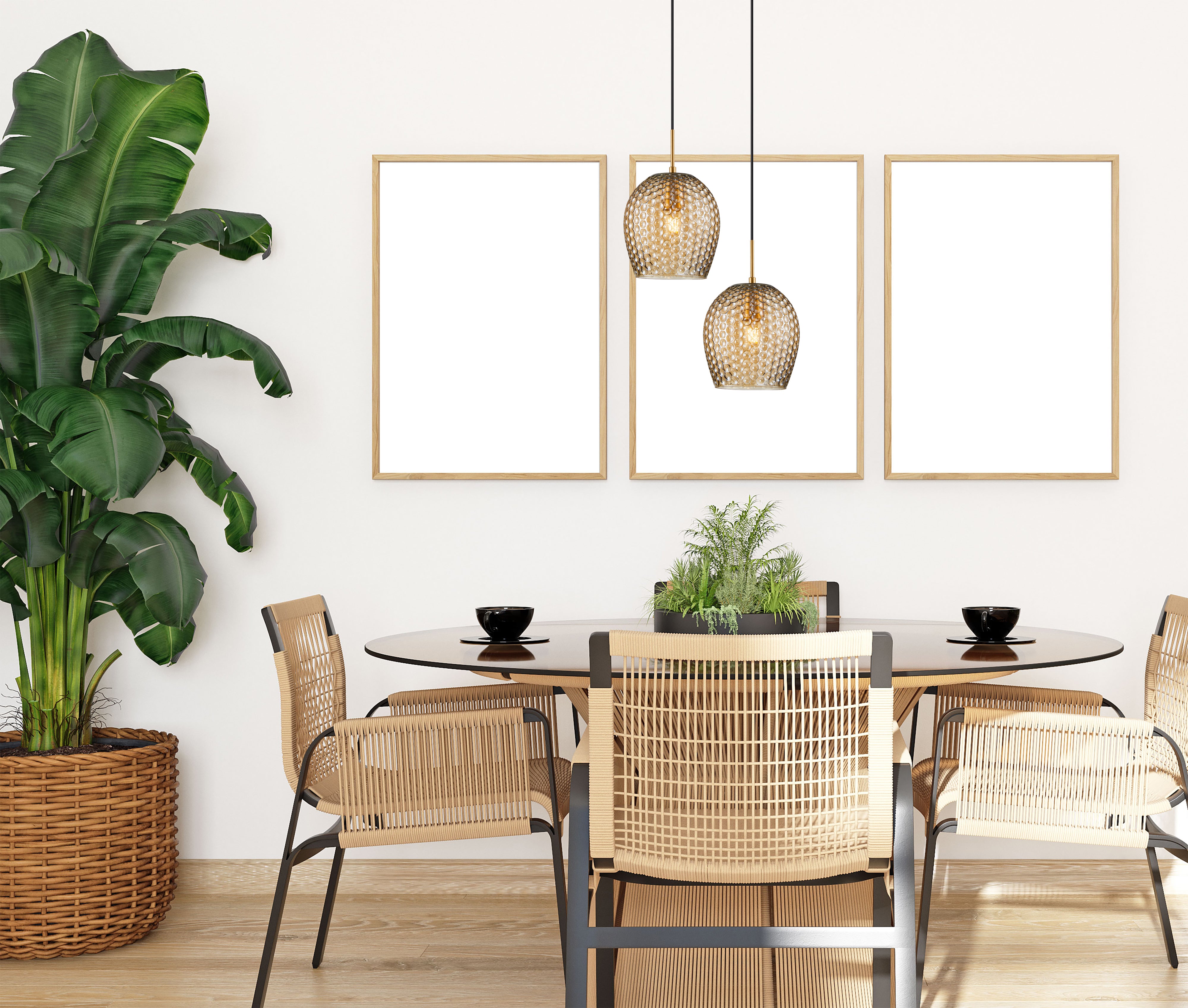 FOSSETTA: Interior Wine Glass Shape Dimpled Pendant Lights