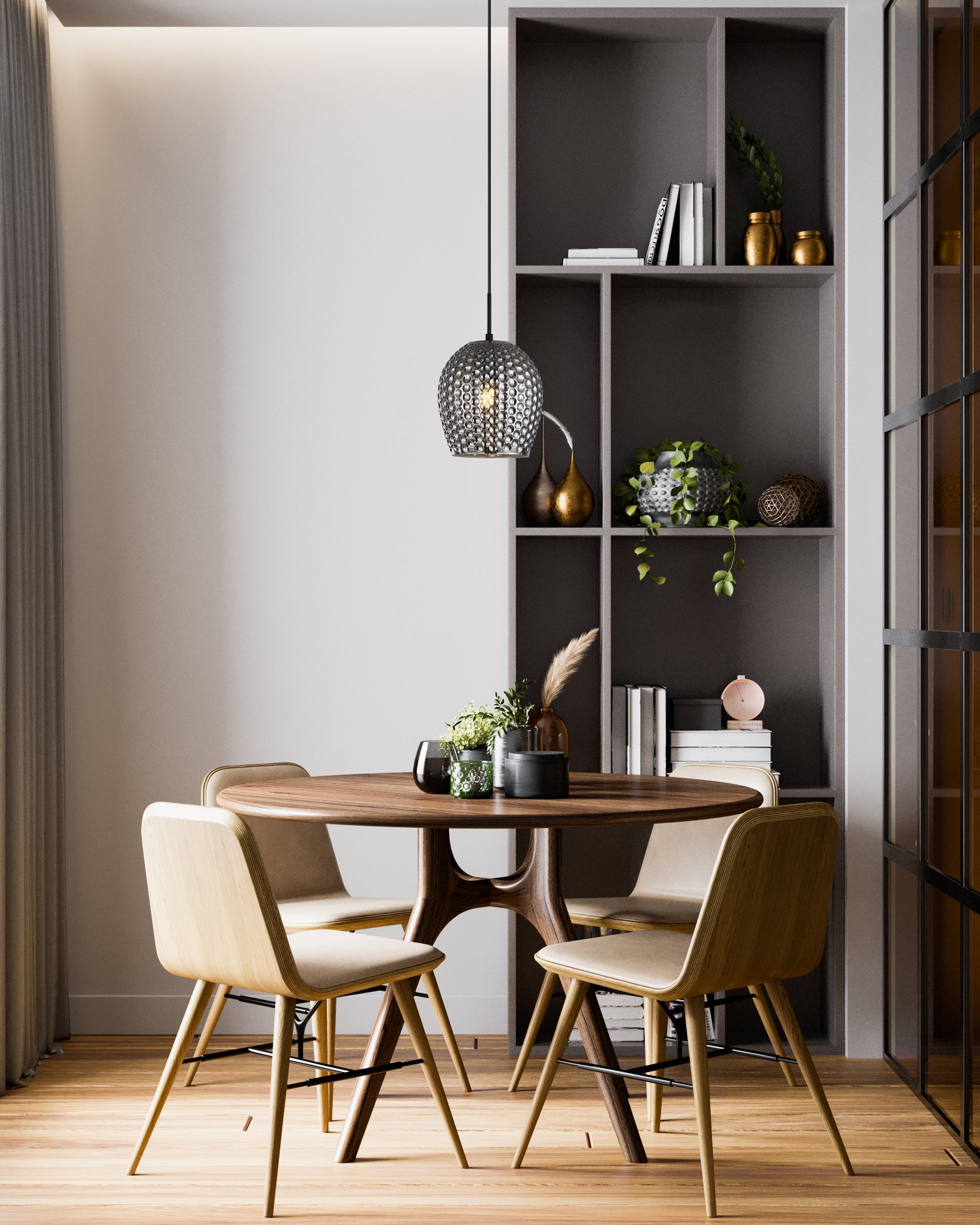 FOSSETTA: Interior Wine Glass Shape Dimpled Pendant Lights