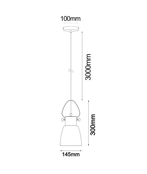 FUMOSO: Retro Smokey Black Mirror Finish Glass Cone Shape Pendant Light