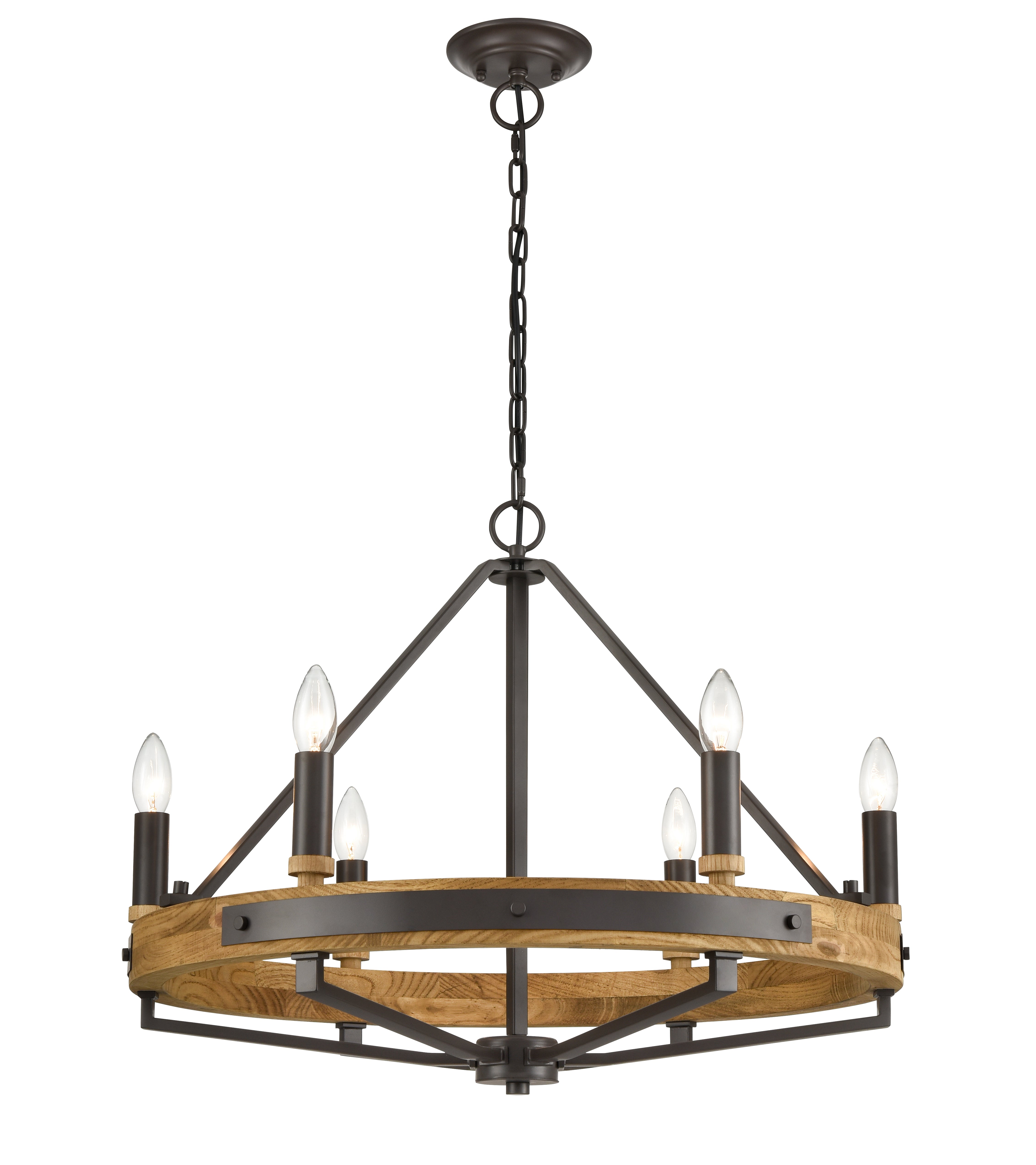 FUNALE: Interior Candelabra Natural Wood / Oak Wood Pendant Lights