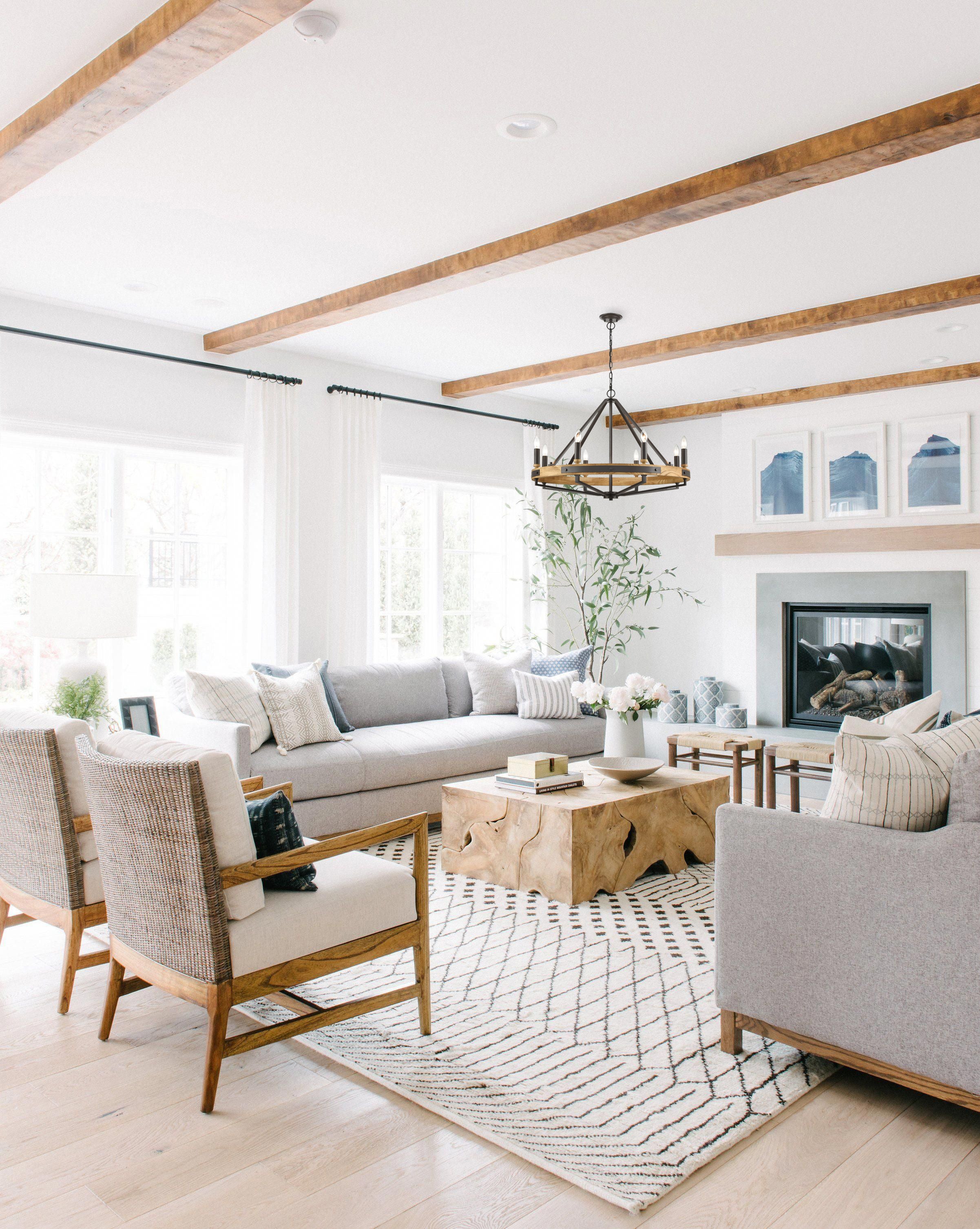 FUNALE: Interior Candelabra Natural Wood / Oak Wood Pendant Lights