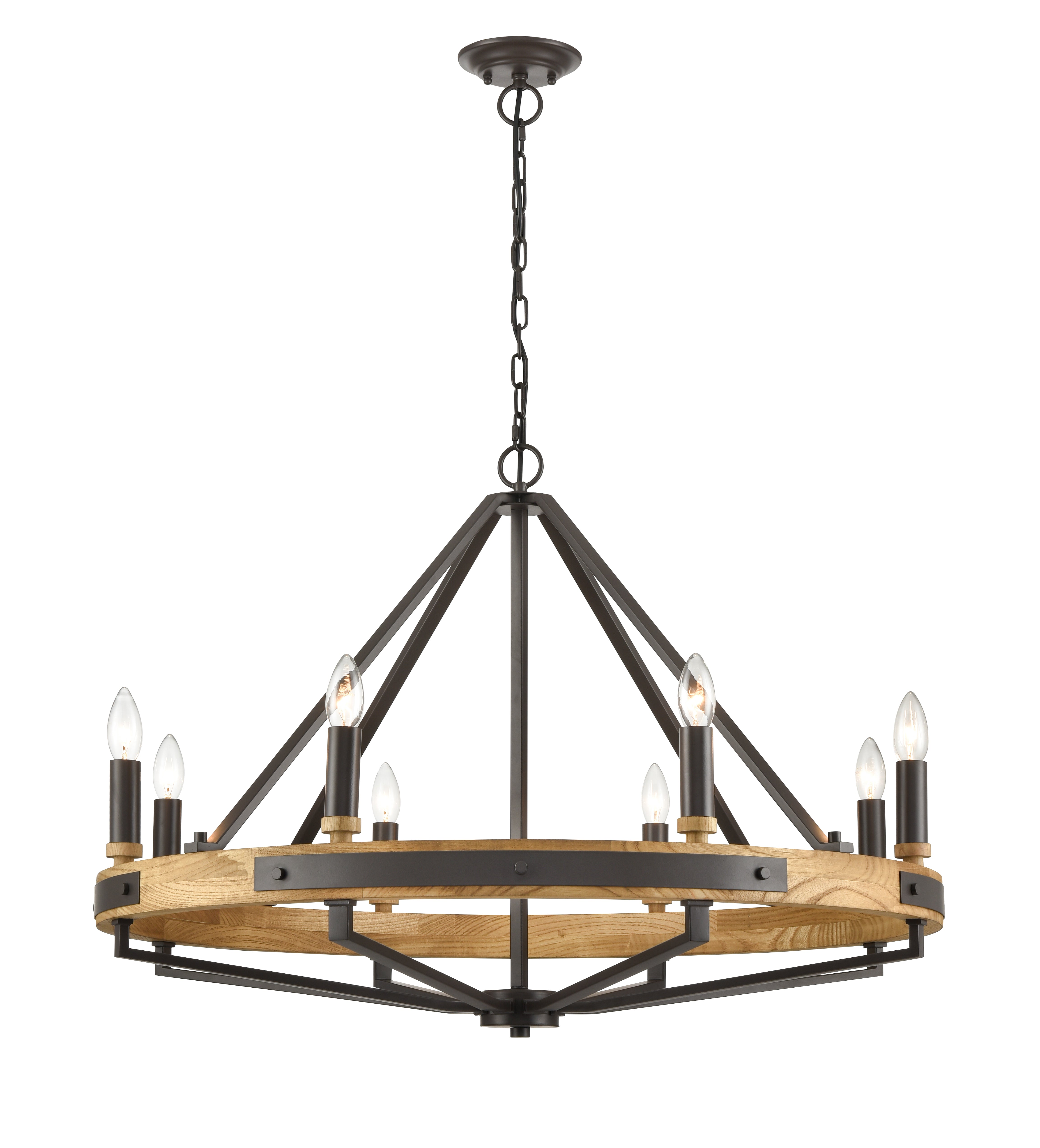 FUNALE: Interior Candelabra Natural Wood / Oak Wood Pendant Lights