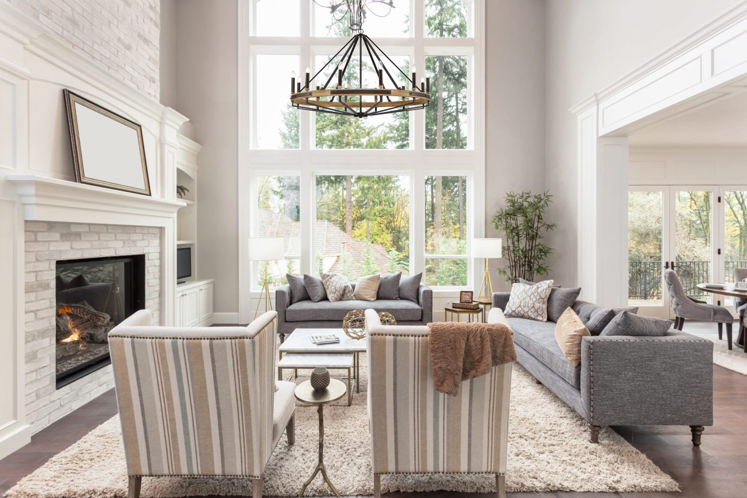 FUNALE: Interior Candelabra Natural Wood / Oak Wood Pendant Lights