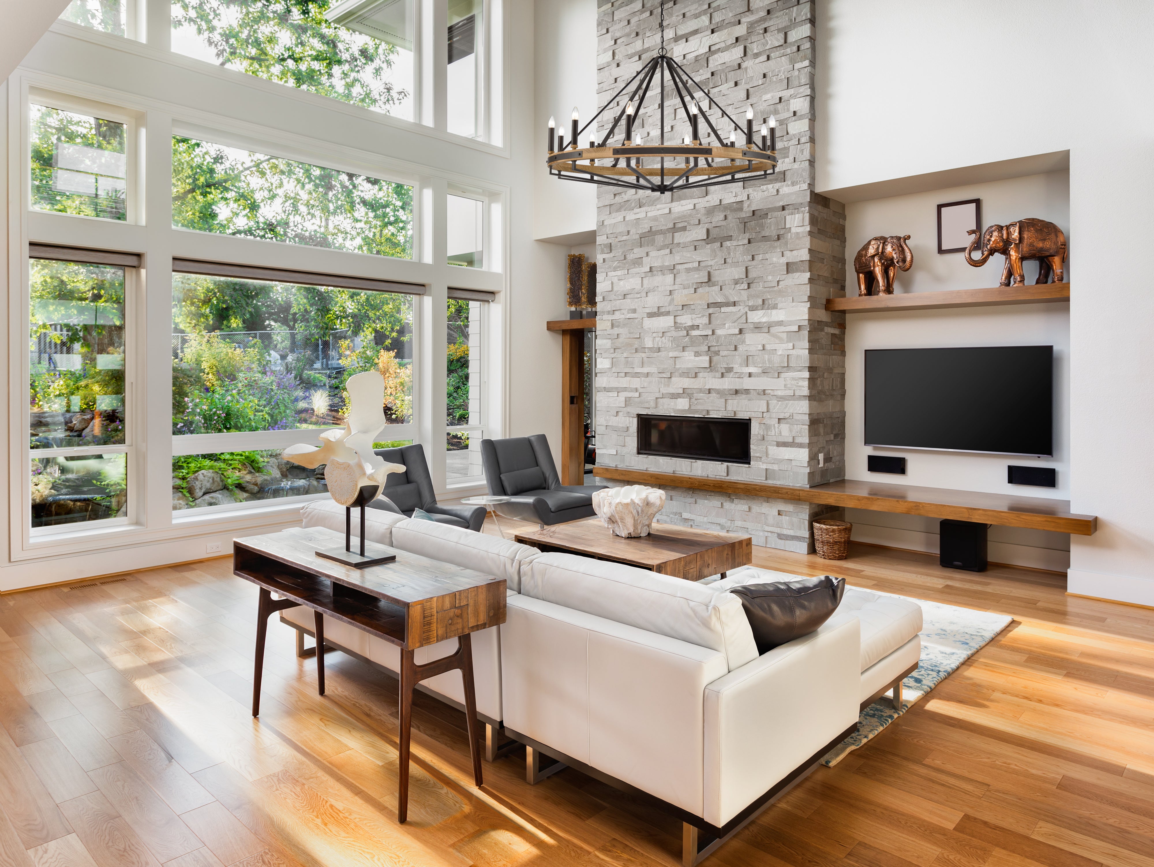 FUNALE: Interior Candelabra Natural Wood / Oak Wood Pendant Lights