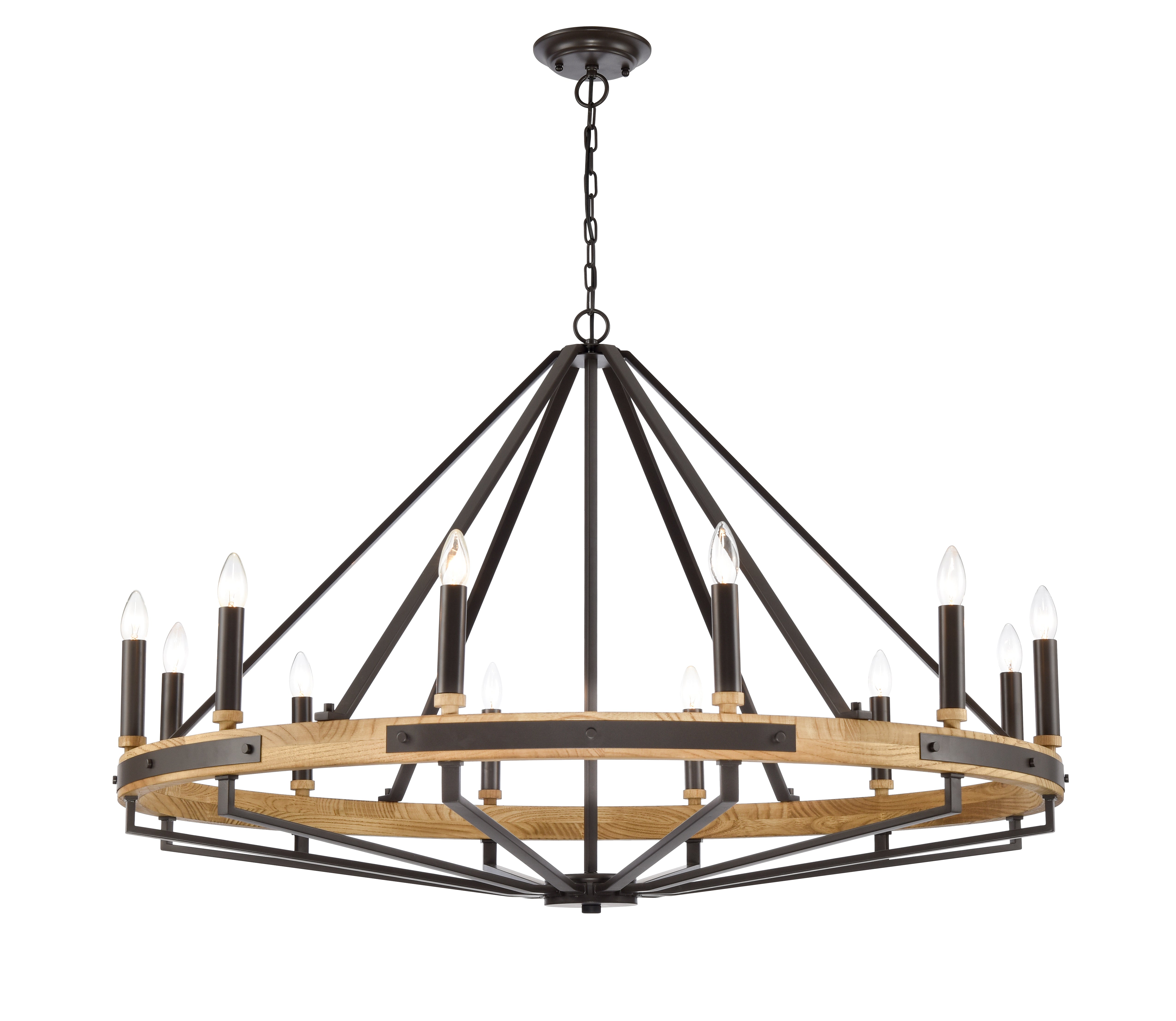 FUNALE: Interior Candelabra Natural Wood / Oak Wood Pendant Lights