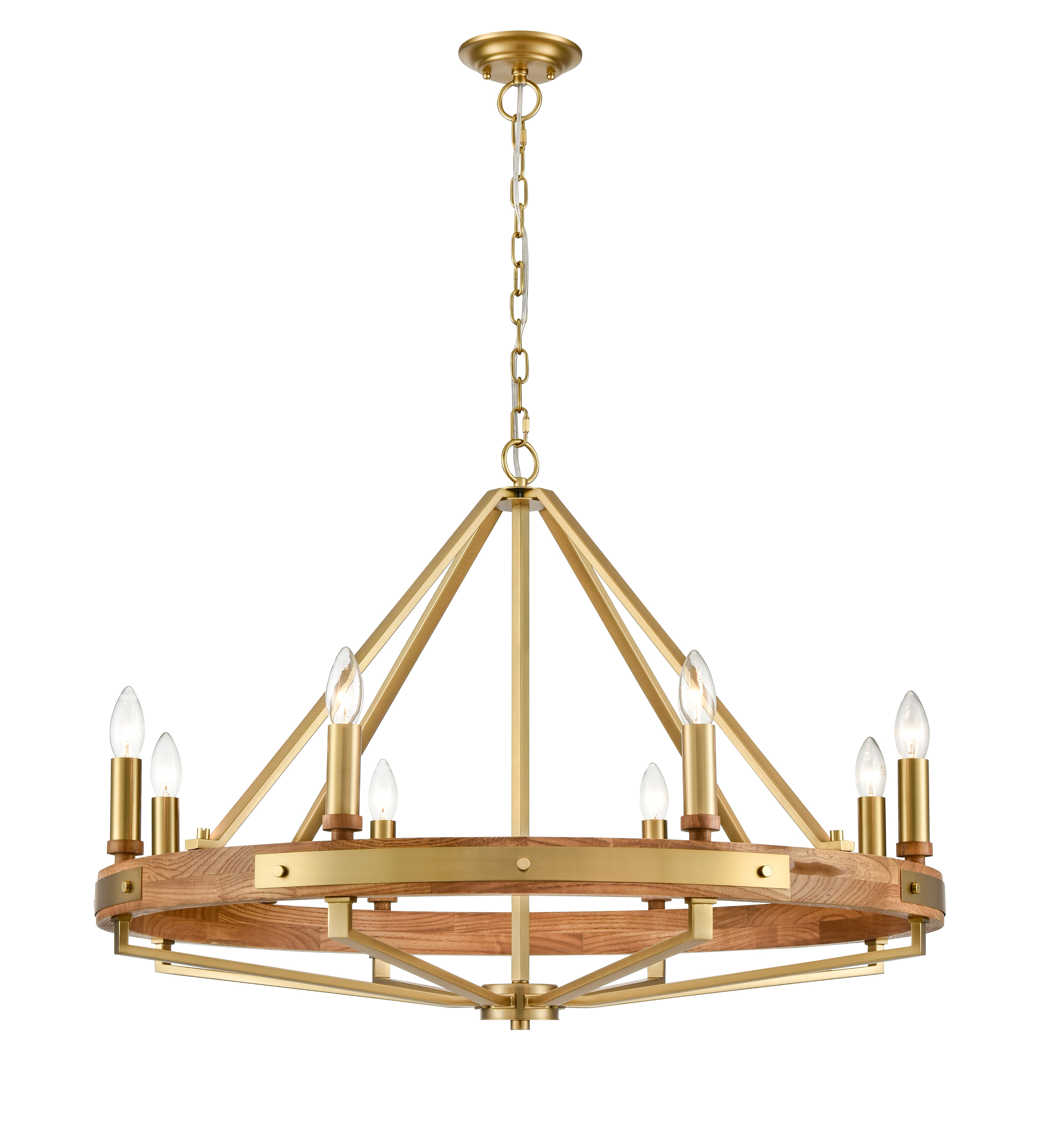 FUNALE: Interior Candelabra Natural Wood / Oak Wood Pendant Lights