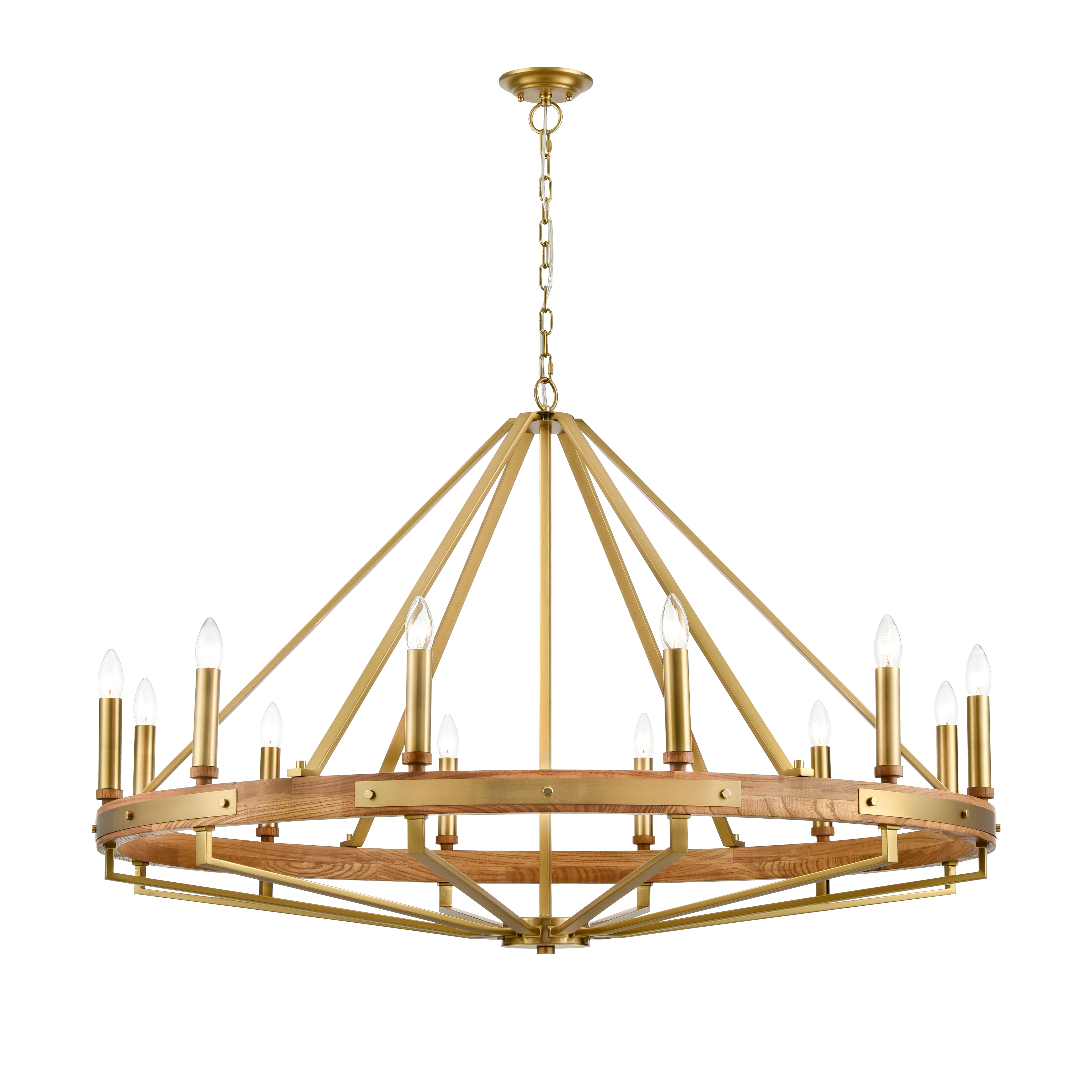 FUNALE: Interior Candelabra Natural Wood / Oak Wood Pendant Lights
