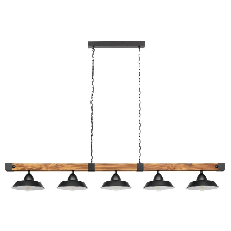 OLDBURY Industrial Wood and Black Steel Pendants