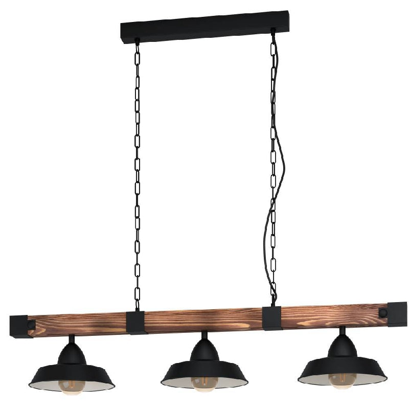 OLDBURY Industrial Wood and Black Steel Pendants