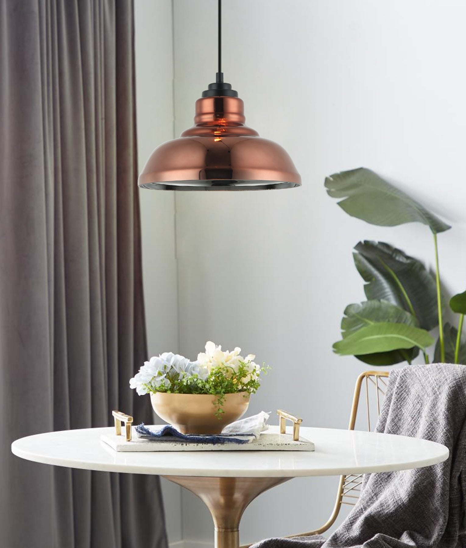 LAMINA: Retro Copper Coloured Glass Double Cylinder Pendant Light