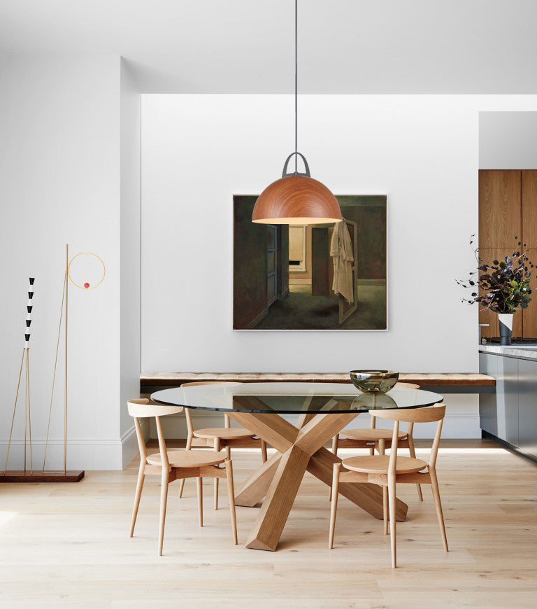 LEGNA: Retro Replica Wood Dome Shape Pendant Lights