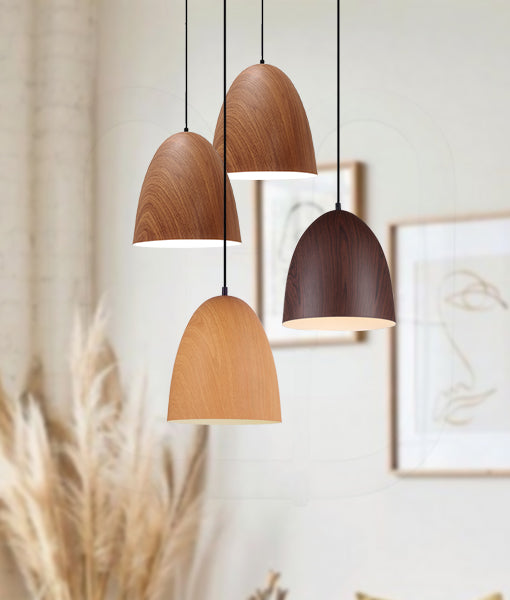 LIGNA: Retro Dome Replica Wood Pendant Lights