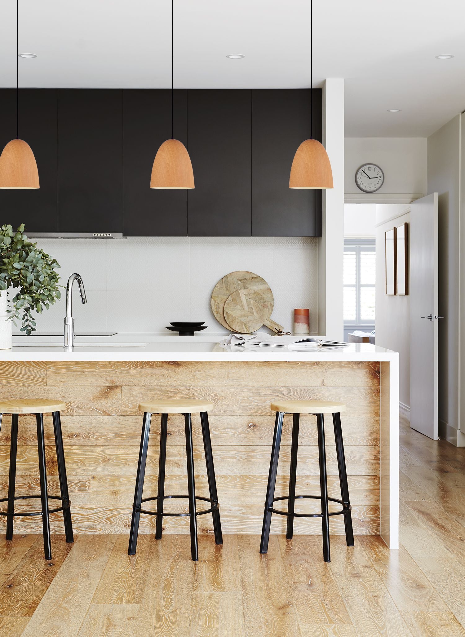 LIGNA: Retro Dome Replica Wood Pendant Lights