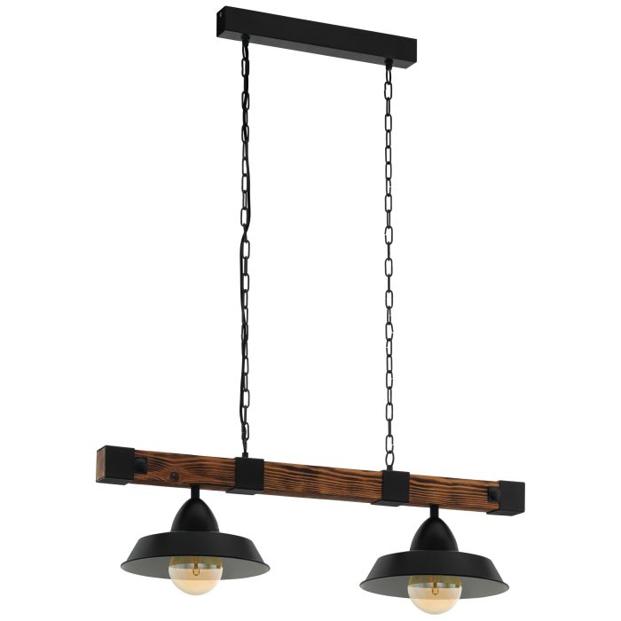 OLDBURY Industrial Wood and Black Steel Pendants