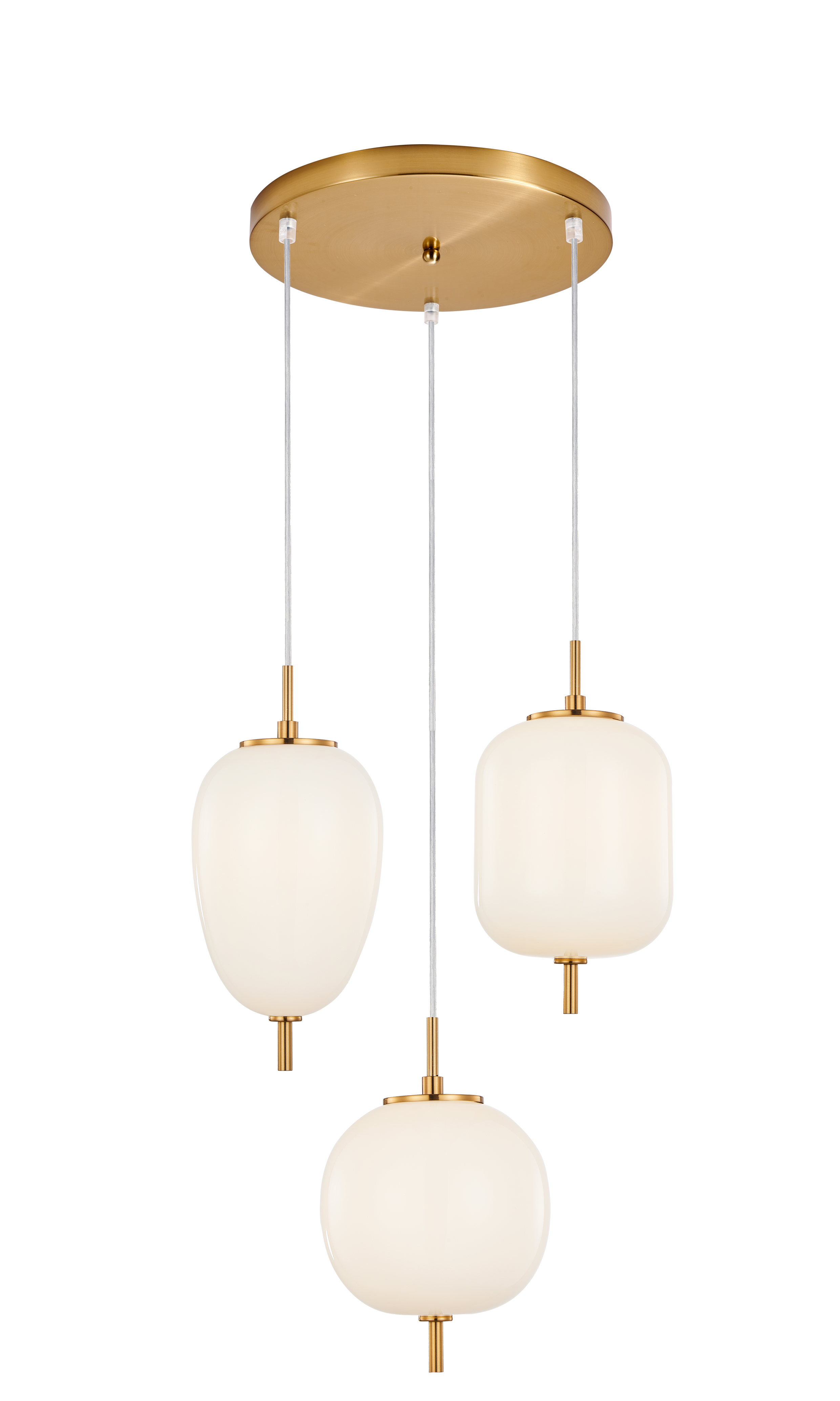 PINO: Interior Opal Matte / Smokey Black Mirror Finish Glass Pendant Lights
