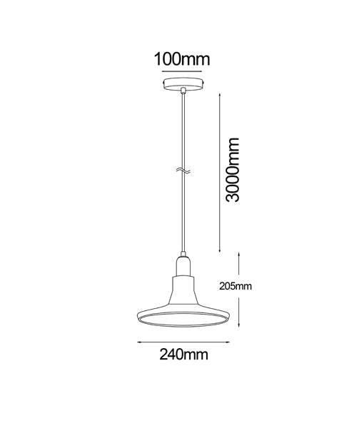 RIVERINA: GU10 Smokey Black Martini Glass Pendant Light