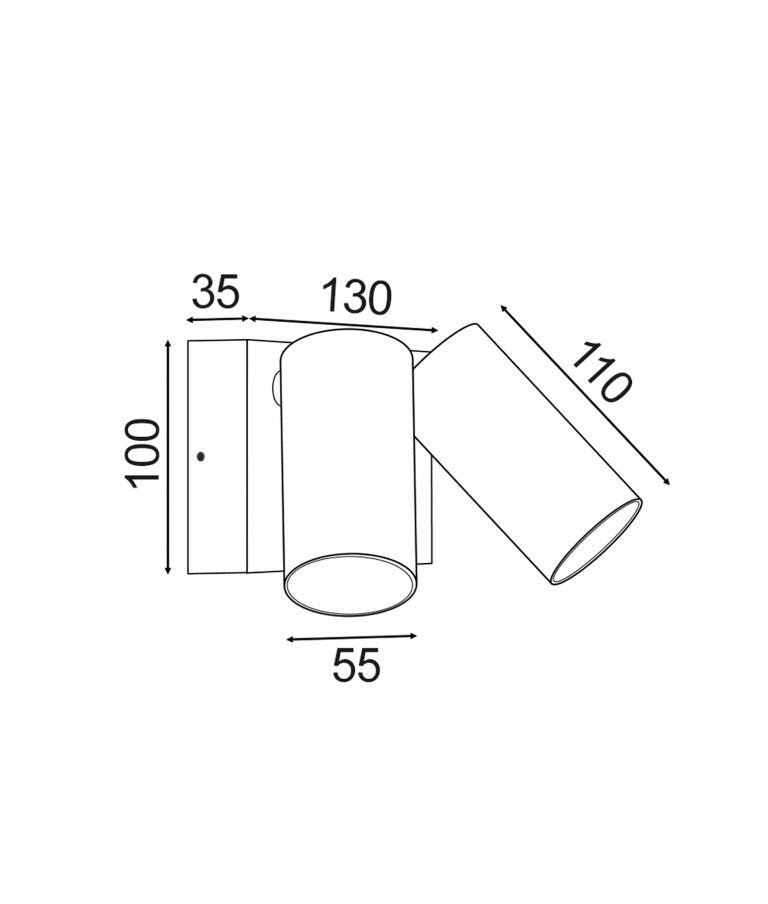 SEC Exterior Security LED Wall Light, Adjustable Single/DoubleLight with/without sensor