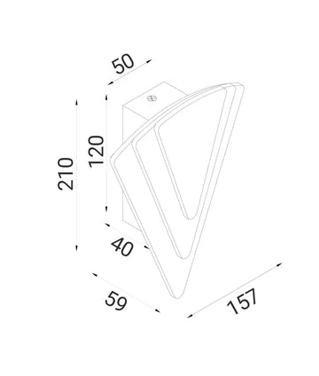 SURAT: City Series LED Dual-CCT Interior Triangular Dimmable Wall Light
