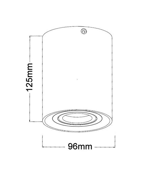 SURFACE GU10 Ceiling Downlight, Round Fixed Light with Diffuser (White/Black)