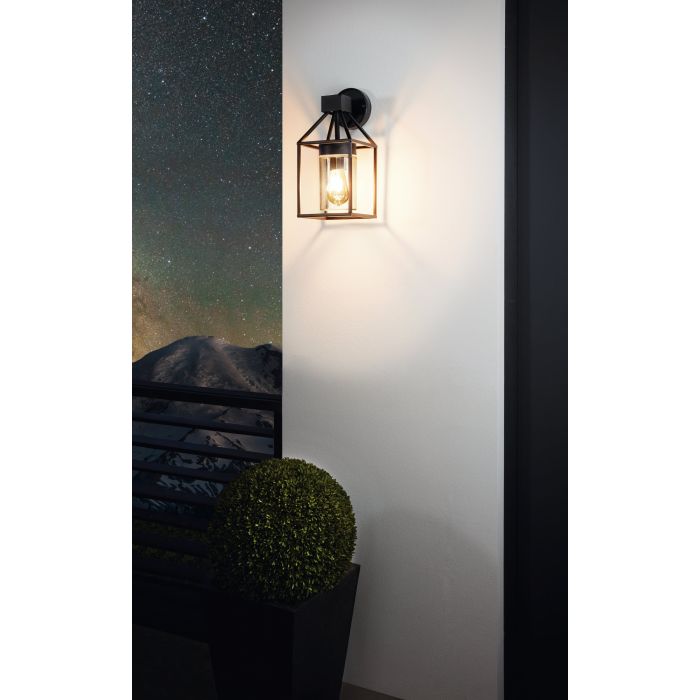 TRECATE Exterior Black Steel Modern Wall Light