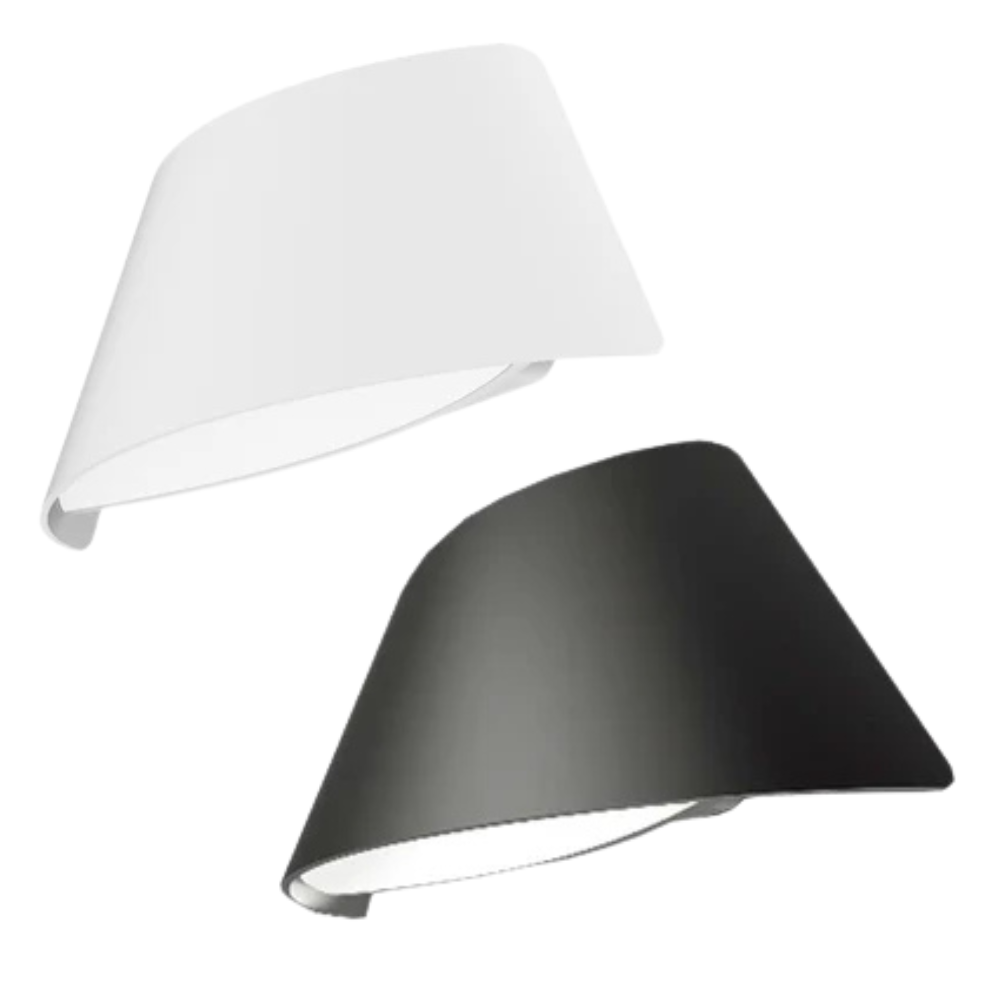 ATEN: LED Exterior Surface Mounted Curved Up/Down Wall Lights IP65