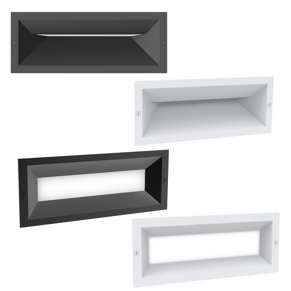 BRICKTRI: LED Tri-CCT Exterior Recessed Rectangular Wall / Brick Lights IP65