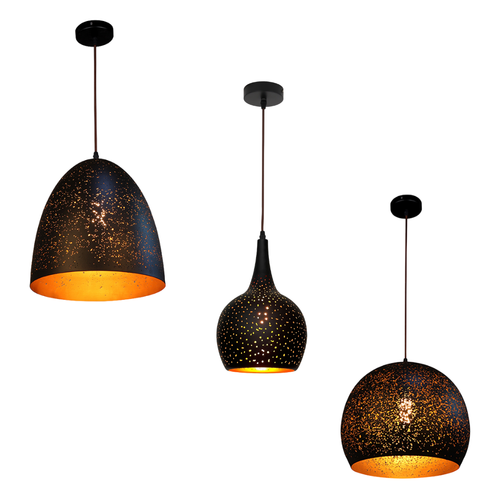 CELESTE: Bohemian Rustic Ellipse Shape Pendant Light