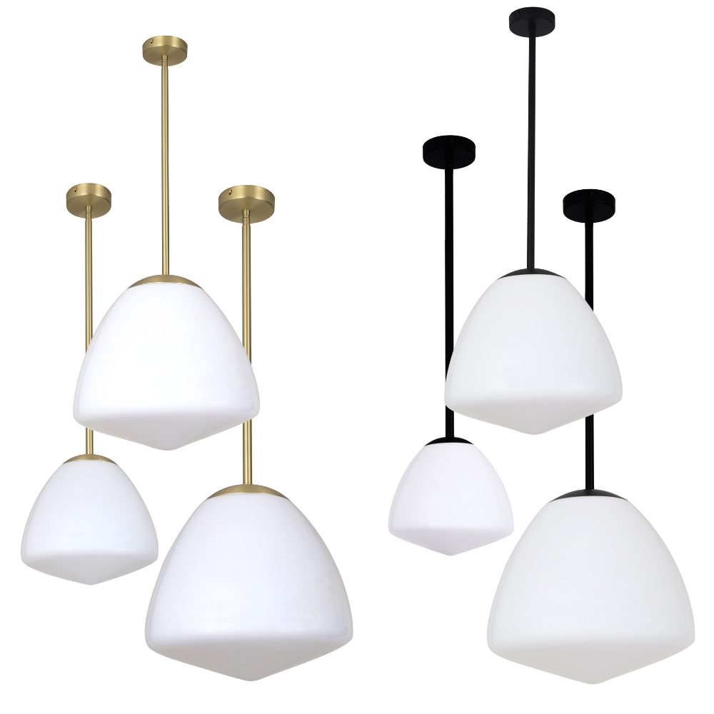 CIOTOLA: Interior Tipped Small Dome Frosted Glass Pendant Lights