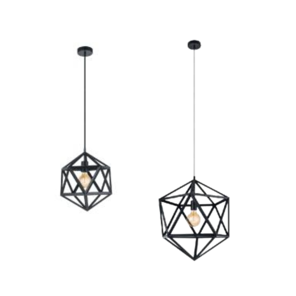 EMBLETON Black Geometric cage Pendant