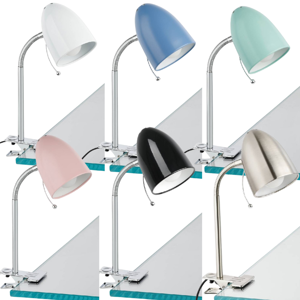 LARA Clamp Lights, Metal Shade (Multiple Colours)