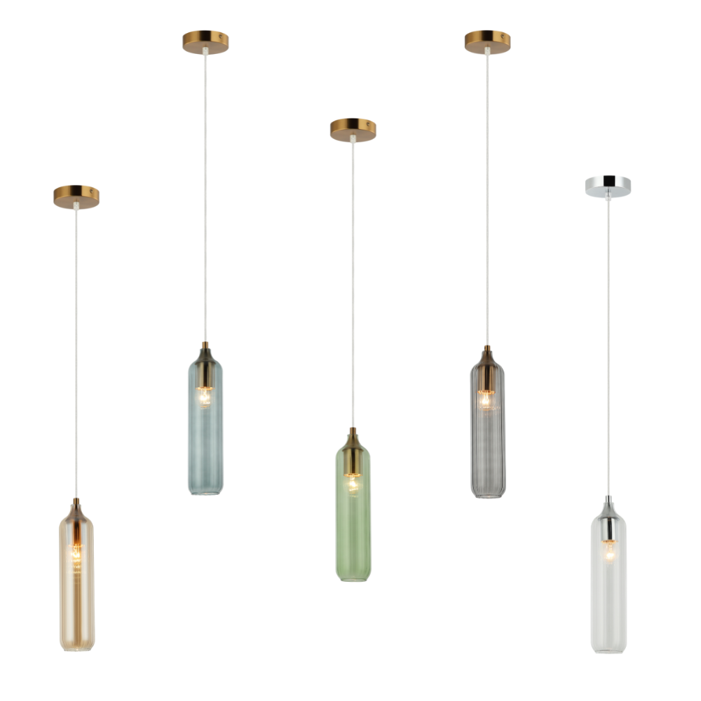 MANGA: Interior Glass Cylinder Pendant Lights