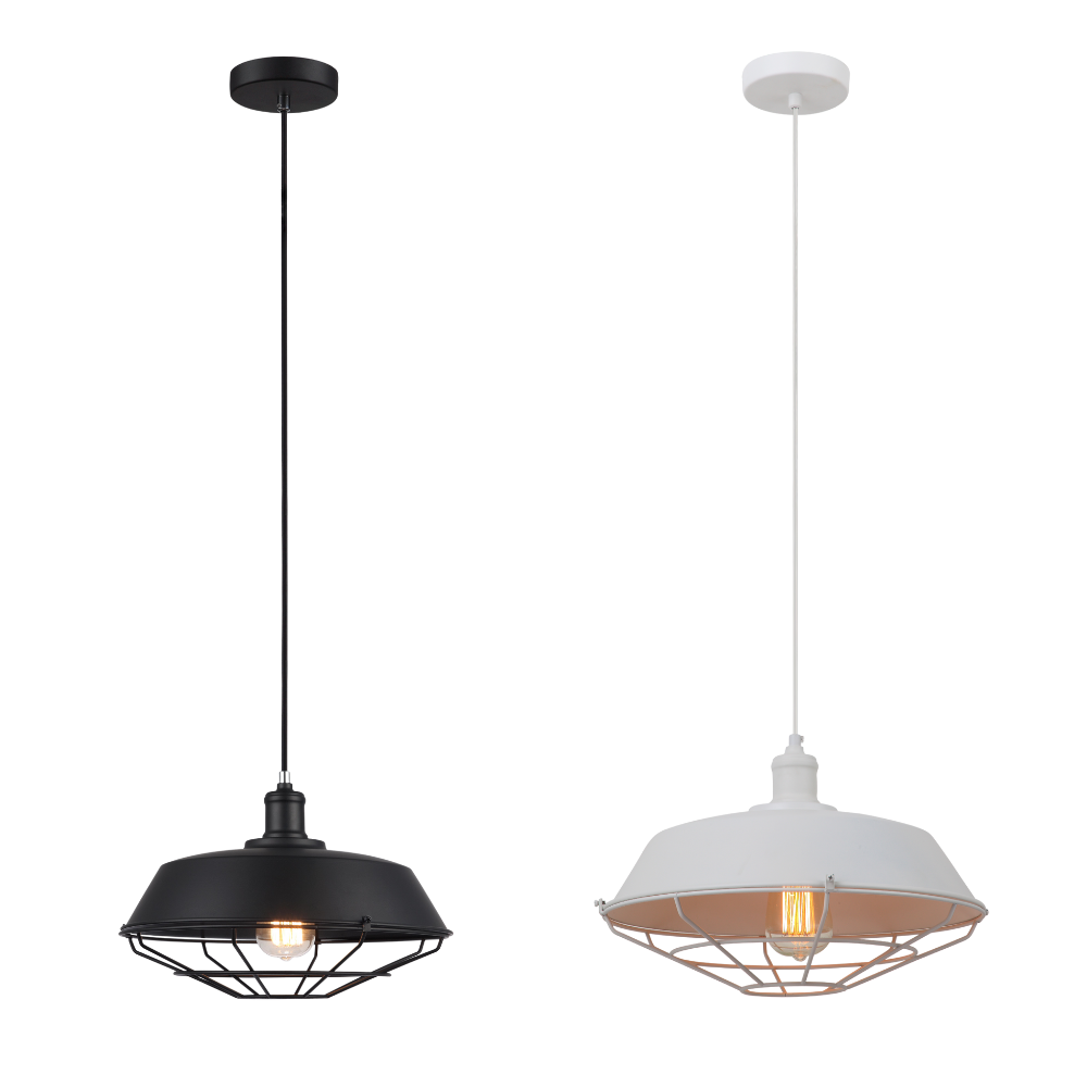 MATRIX: Industrial Iron Dome & Cage Pendant Lights