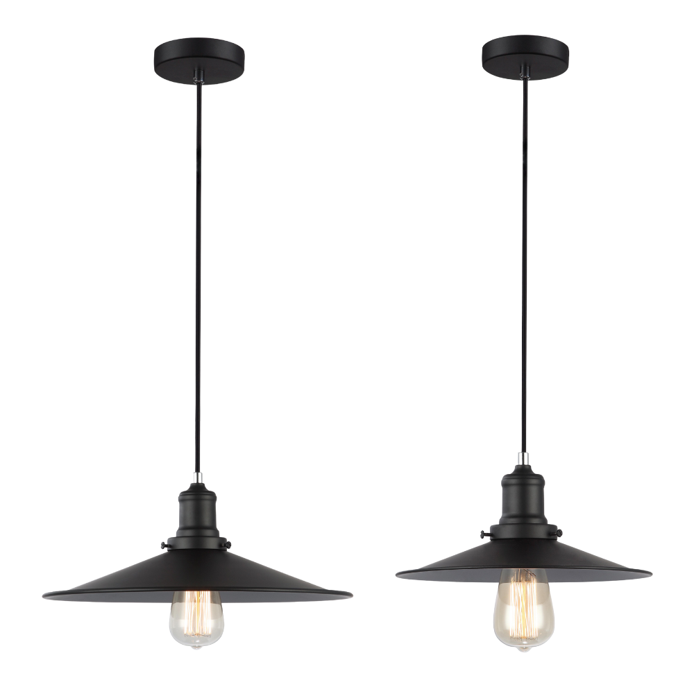 PIATTO: Industrial Black Coolie Pendant Lights