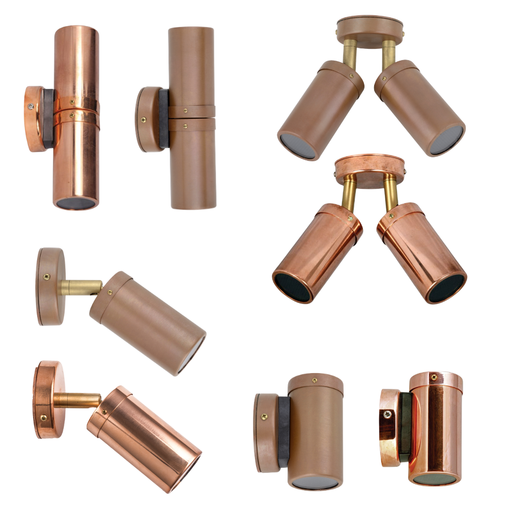 Exterior Wall Pillar Spot Lights Copper/Aged Copper IP54